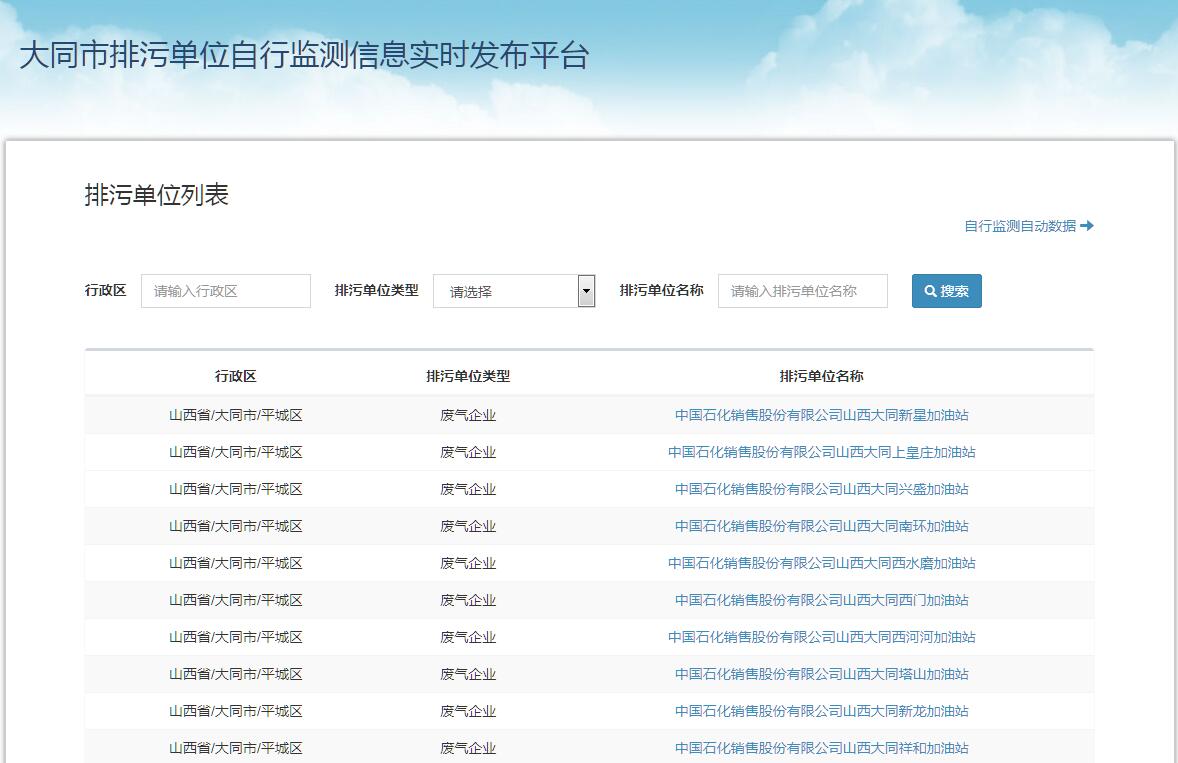 <font color=red><b>大同</b></font>市排污单位自行监测信息实时发布平台